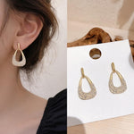 Pearl & Crystal Drop Earrings – 18K Gold Plated
