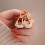 Pearl & Crystal Drop Earrings – 18K Gold Plated