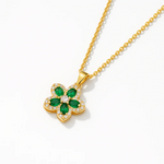 Crystal Flower Rotating Pendant Necklace